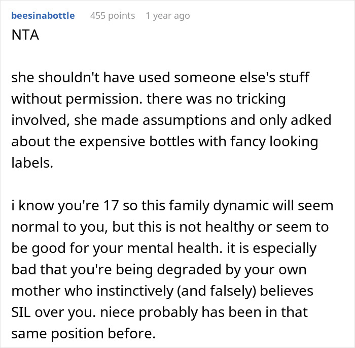 Text on screen about using expensive skincare without permission and its consequences. Text on screen about using expensive skincare without permission and its consequences.