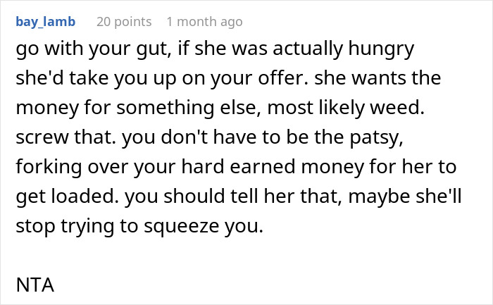 Text screenshot discussing a response to offering to get groceries from Dollar Tree. Text screenshot discussing a response to offering to get groceries from Dollar Tree.