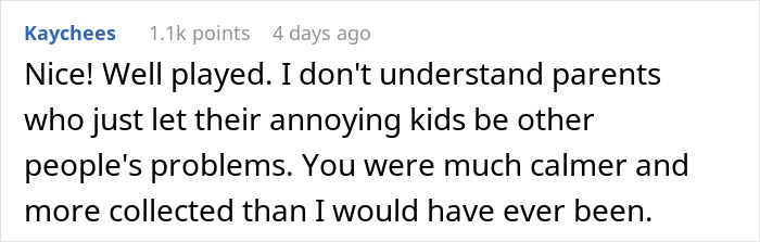 Comment discussing kids running around a store, highlighting parental responsibility. Comment discussing kids running around a store, highlighting parental responsibility.