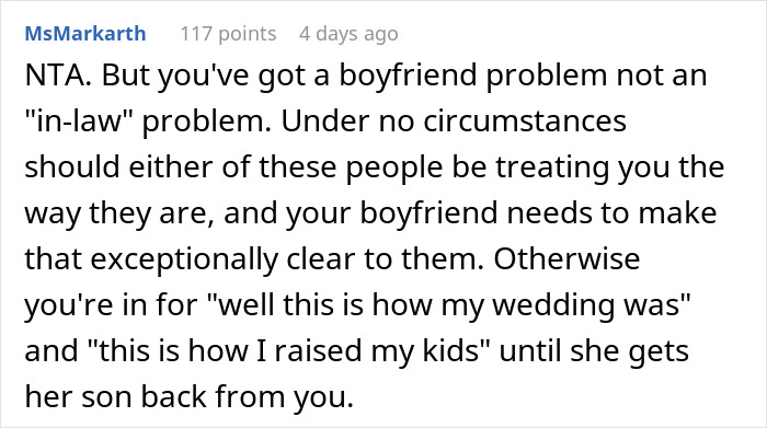 Reddit comment discussing issues with a boyfriend's family's house rule impacting a relationship. Reddit comment discussing issues with a boyfriend's family's house rule impacting a relationship.