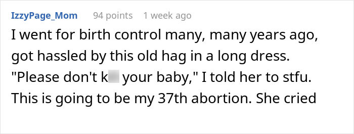 Text exchange regarding Planned Parenthood visit, mentioning birth control and protester confrontation. Text exchange regarding Planned Parenthood visit, mentioning birth control and protester confrontation.