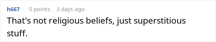 Reddit comment discussing beliefs and superstition related to baby name choice. Reddit comment discussing beliefs and superstition related to baby name choice.