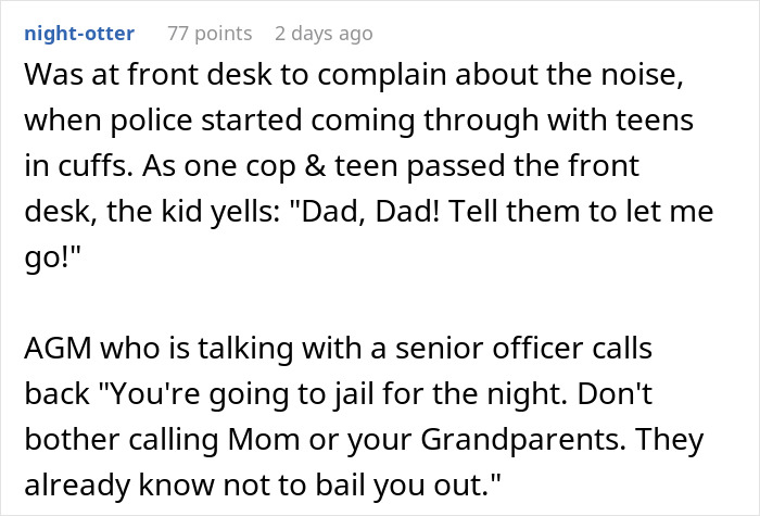 Text description of loud hotel neighbors arrested after party disturbance. Text description of loud hotel neighbors arrested after party disturbance.