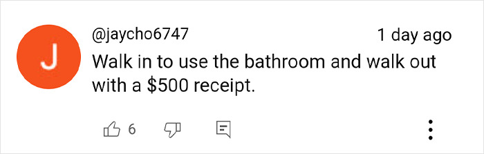 Comment highlighting a Costco shopping experience, mentioning a $500 receipt. Comment highlighting a Costco shopping experience, mentioning a $500 receipt.