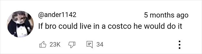 Comment humorously expressing dedication to Costco shopping. Comment humorously expressing dedication to Costco shopping.