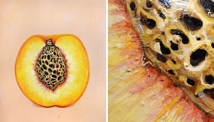 I Painted A “Huge Peach” With A Lot Of Detail