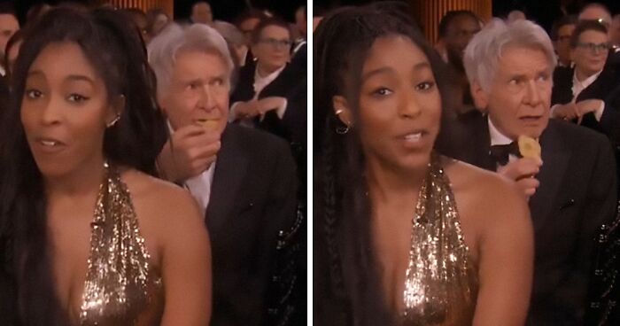 Harrison Ford Becomes A Viral Meme After Eating On Screen At 2025 SAG Awards