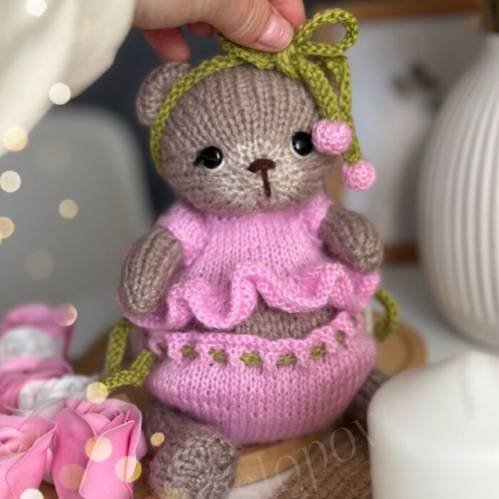 I Made Knitting Pattern Spring Outfit For Girl Bear