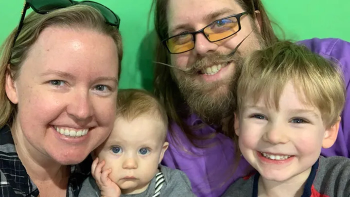 Matthew Van Andel, a former Disney engineer smiling with family. Matthew Van Andel, a former Disney engineer smiling with family.