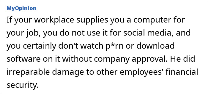 Text statement on misuse of workplace computers and software downloads. Text statement on misuse of workplace computers and software downloads.