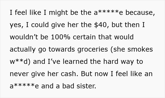 “Learned The Hard Way To Never Give Her Cash”: Woman Gives Sister An Ultimatum For $40 “Learned The Hard Way To Never Give Her Cash”: Woman Gives Sister An Ultimatum For $40