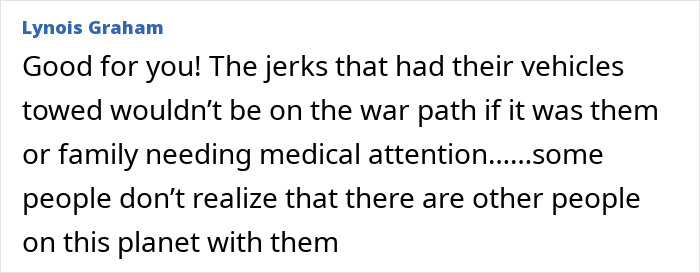 Comment discussing behavior of people blocking an ambulance. Comment discussing behavior of people blocking an ambulance.