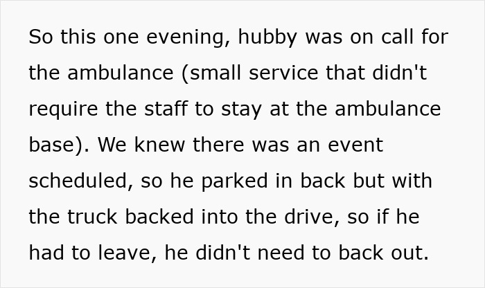 Text describing an evening ambulance call and parking strategy. Keywords: entitled Karens, ambulance. Text describing an evening ambulance call and parking strategy. Keywords: entitled Karens, ambulance.