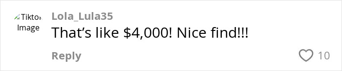 TikTok comment on Carrie Bradshaw's famous wedding dress find, noting it's worth $4,000 and calling it a nice find. TikTok comment on Carrie Bradshaw's famous wedding dress find, noting it's worth $4,000 and calling it a nice find.