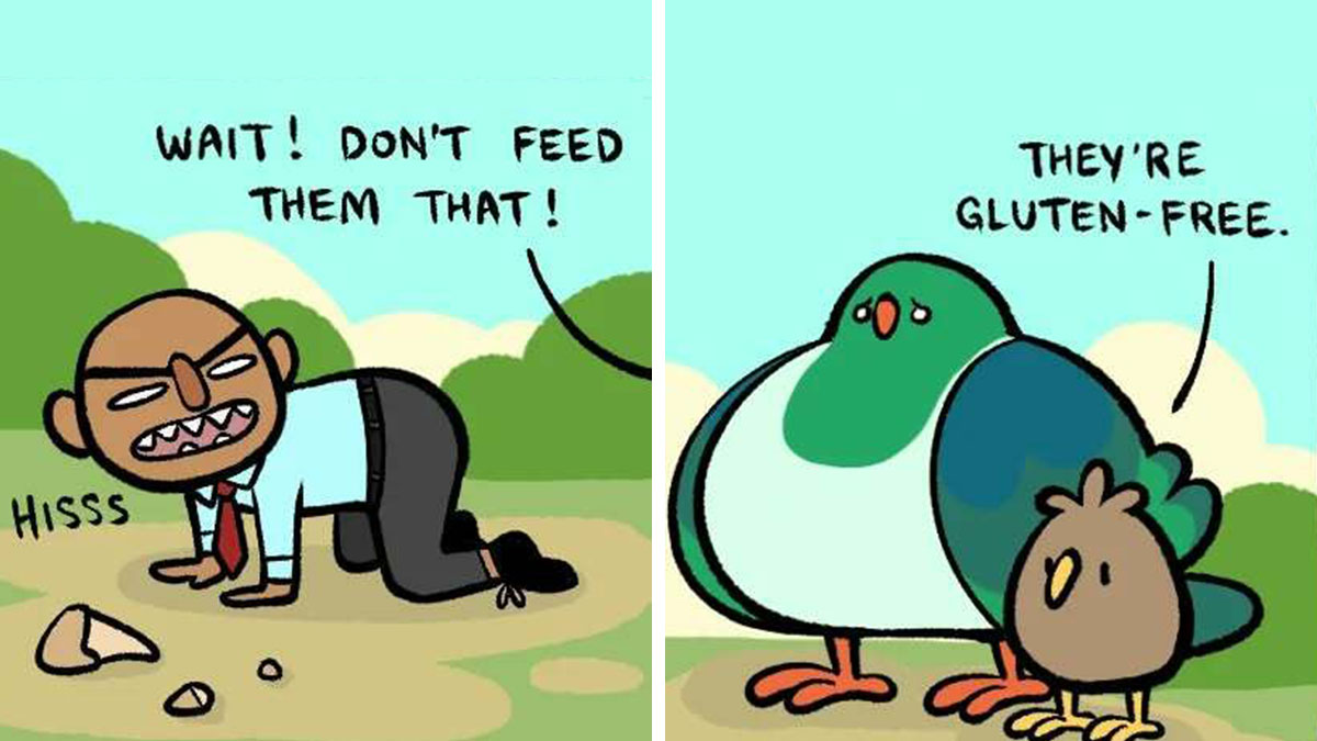 Hilariously Relatable Comics Featuring Birds With Reversed Roles, By Birdchonk (37 Pics)