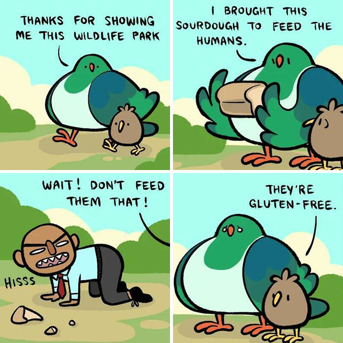 Hilariously Relatable Comics Featuring Birds With Reversed Roles, By Birdchonk (37 Pics)