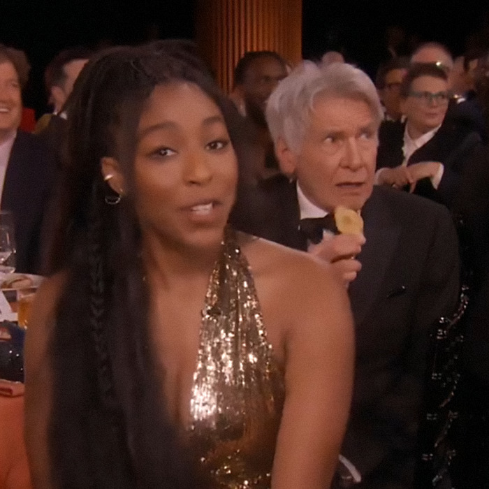 Harrison Ford eating at a formal event, going viral as a meme during the 2025 SAG Awards. Harrison Ford eating at a formal event, going viral as a meme during the 2025 SAG Awards.