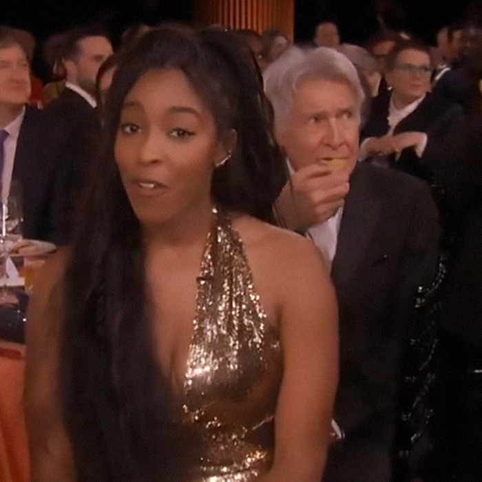 Harrison Ford eating a snack at the 2025 SAG Awards, creating a viral meme moment. Harrison Ford eating a snack at the 2025 SAG Awards, creating a viral meme moment.