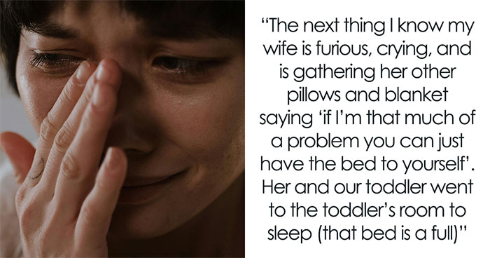 Husband Throws Away Wife’s Pillow To Make More Space For Himself, She Bursts Into Tears And Leaves