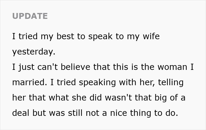 Text update discussing an argument with a wife, expressing disbelief and sharing efforts to communicate over perceived issues. Text update discussing an argument with a wife, expressing disbelief and sharing efforts to communicate over perceived issues.