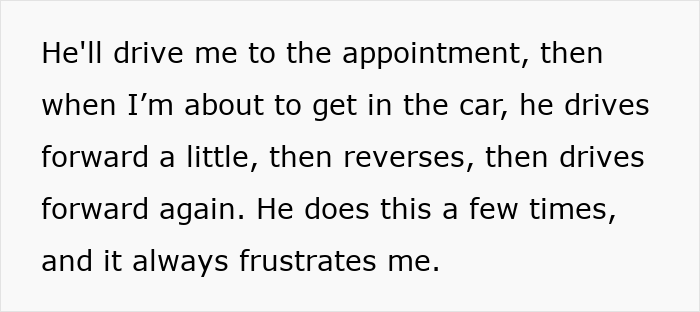 Text describes frustration with husband at pregnancy appointments. Text describes frustration with husband at pregnancy appointments.