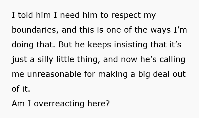 Text discussing a man's frustration over pregnancy appointment boundaries. Text discussing a man's frustration over pregnancy appointment boundaries.