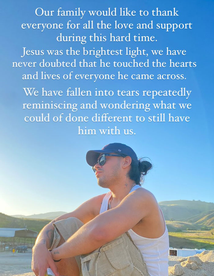 Man in a cap and sunglasses, sitting outdoors with hills in the background, accompanied by a heartfelt tribute to Jesus Guerrero. Man in a cap and sunglasses, sitting outdoors with hills in the background, accompanied by a heartfelt tribute to Jesus Guerrero.