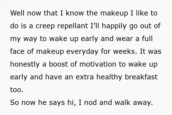 Text about coworker's audacity regarding makeup and motivation. Text about coworker's audacity regarding makeup and motivation.