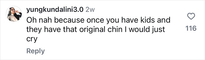 Comment discussing man's plastic surgery transformation impact on future generations. Comment discussing man's plastic surgery transformation impact on future generations.