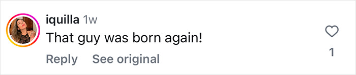 Instagram comment reacting to man's plastic surgery transformation. Instagram comment reacting to man's plastic surgery transformation.