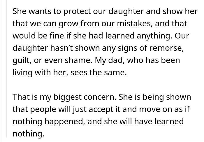 Text about a stepdaughter's impact on a man's life, highlighting concerns over her behavior and lack of remorse. Text about a stepdaughter's impact on a man's life, highlighting concerns over her behavior and lack of remorse.