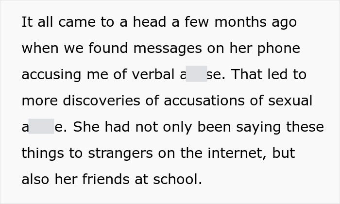 Text discussing accusations and lies by a stepdaughter, seeking advice on the internet. Text discussing accusations and lies by a stepdaughter, seeking advice on the internet.