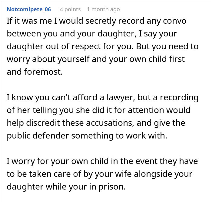 Internet advice on handling stepdaughter's pathological lies affecting man's life, suggesting recording conversations. Internet advice on handling stepdaughter's pathological lies affecting man's life, suggesting recording conversations.