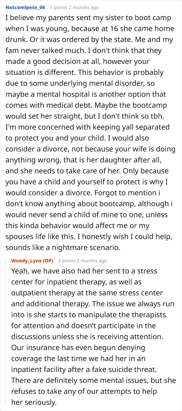 Reddit thread discussing man's life affected by stepdaughter's pathological lies, seeking Internet advice. Reddit thread discussing man's life affected by stepdaughter's pathological lies, seeking Internet advice.