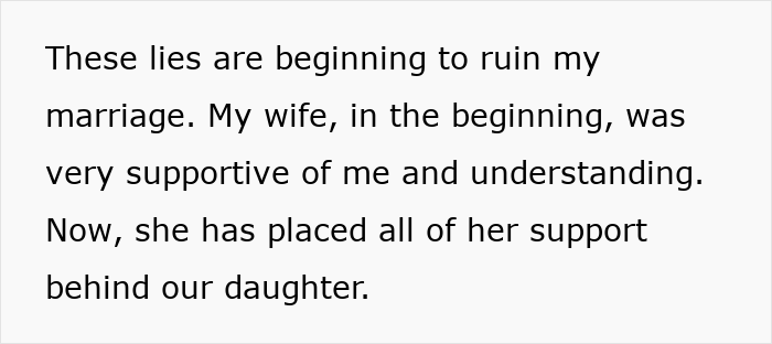 Text about marriage conflict due to stepdaughter's lies affecting family dynamics. Text about marriage conflict due to stepdaughter's lies affecting family dynamics.