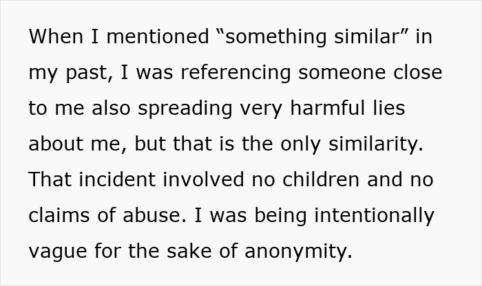 Text on dealing with anonymous harmful lies, mentioning past incidents and maintaining anonymity. Text on dealing with anonymous harmful lies, mentioning past incidents and maintaining anonymity.