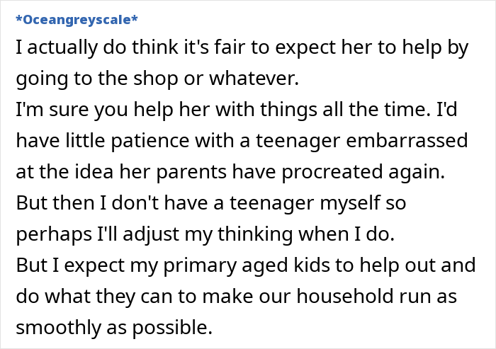 Text conversation discussing expectations for teenagers helping around the house. Text conversation discussing expectations for teenagers helping around the house.