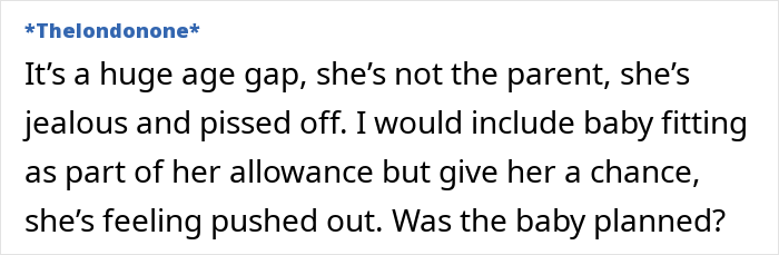 Comment discussing age gap and parenting responsibilities. Comment discussing age gap and parenting responsibilities.