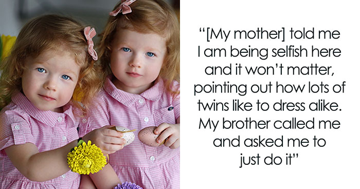 Mother Defends Twins’ Individuality, Family Calls Her Selfish Over Matching Outfits