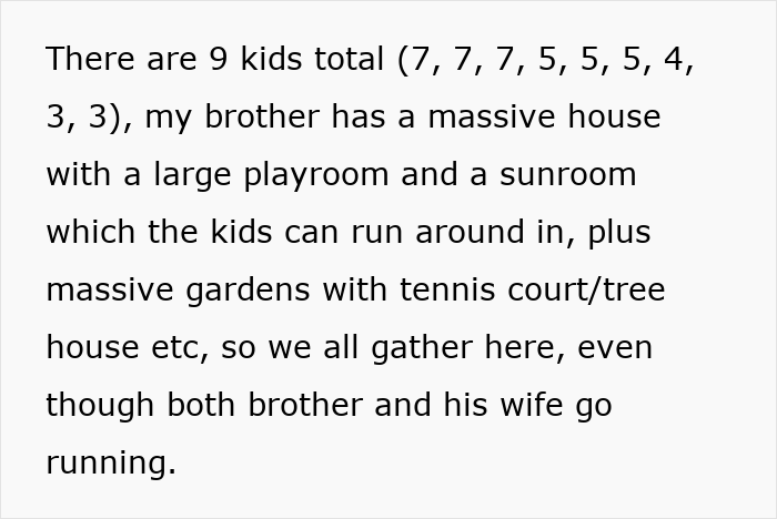 Text excerpt about a mom left with nine kids while other parents go trail running. Text excerpt about a mom left with nine kids while other parents go trail running.