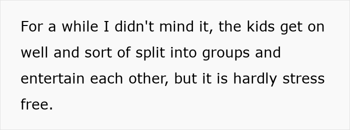 Text about managing kids mentions it's hardly stress-free. Text about managing kids mentions it's hardly stress-free.