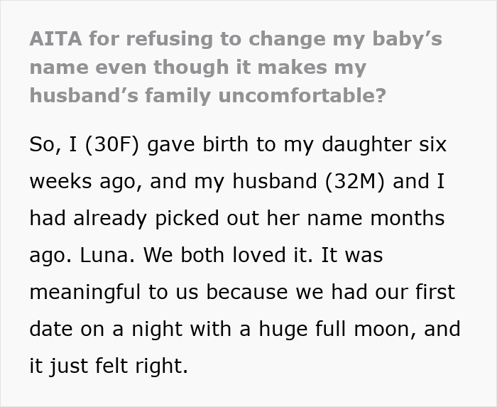“It’s Ridiculous”: Mom Stands Firm On Baby’s Name Despite In-Laws’ Dramatic Reaction “It’s Ridiculous”: Mom Stands Firm On Baby’s Name Despite In-Laws’ Dramatic Reaction
