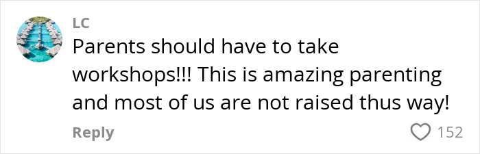 Comment about parenting techniques and workshops, highlighting an approach to overcoming kids' fears. Comment about parenting techniques and workshops, highlighting an approach to overcoming kids' fears.