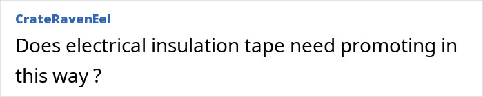 Comment questioning the use of electrical insulation tape for promotion at New York Fashion Week. Comment questioning the use of electrical insulation tape for promotion at New York Fashion Week.