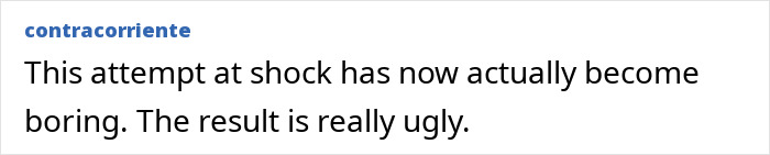 Text comment criticizing New York Fashion Week models' tape outfits as boring and ugly. Text comment criticizing New York Fashion Week models' tape outfits as boring and ugly.