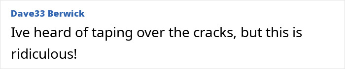 A comment by Dave33 Berwick about taping over cracks at New York Fashion Week. A comment by Dave33 Berwick about taping over cracks at New York Fashion Week.