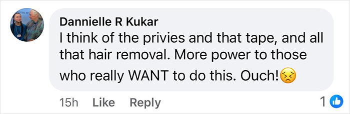 Comment on models at New York Fashion Week wearing tape, expressing discomfort with a grimacing emoji. Comment on models at New York Fashion Week wearing tape, expressing discomfort with a grimacing emoji.