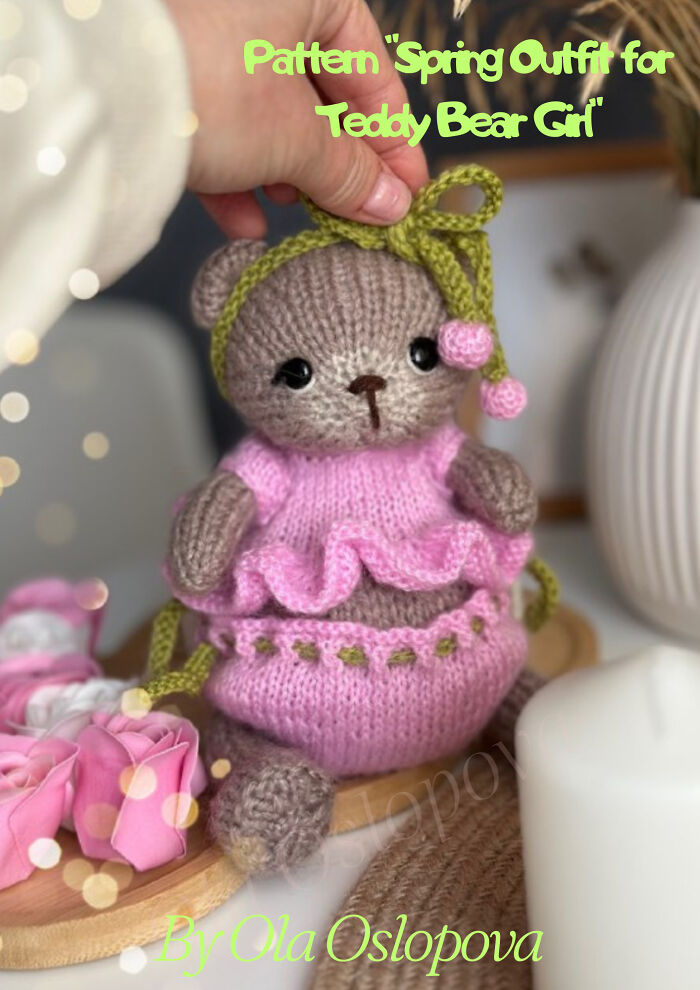 I Made Knitting Pattern Spring Outfit For Girl Bear I Made Knitting Pattern Spring Outfit For Girl Bear