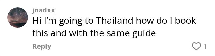 Comment asking about booking a trip to Thailand with a guide. Comment asking about booking a trip to Thailand with a guide.