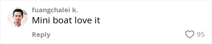 Commenter fuangchalei k. saying 'Mini boat love it' with 95 likes, related to baby in plastic box for cave visit. Commenter fuangchalei k. saying 'Mini boat love it' with 95 likes, related to baby in plastic box for cave visit.